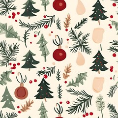 Christmas decoration for holidays with seamless pattern