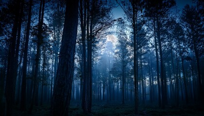 Moonlight through trees