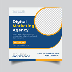 Digital marketing agency social media post design and web banner Editable template.