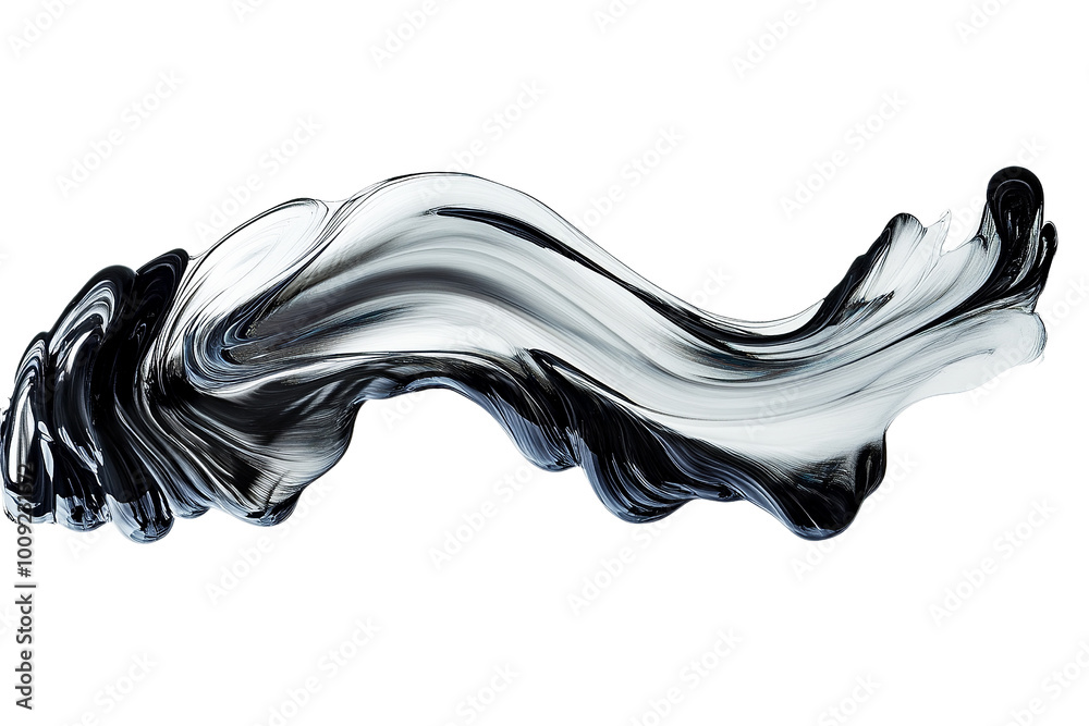 Poster abstract calligraphy paint stroke, fluid and graceful ,isolated on transparent background