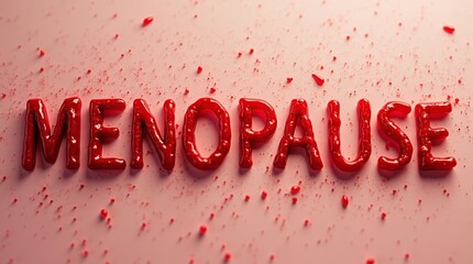 Menopause concept with blood red text and splatter effect