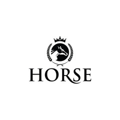Elegant Horse Logo Design with Equine Silhouette in Lettering
