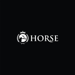 Elegant Horse Logo Design with Equine Silhouette in Lettering