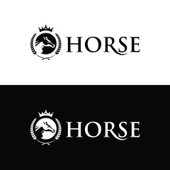 Elegant Horse Logo Design with Equine Silhouette in Lettering