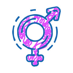 gender equality feminism woman doodle icon sketch vector. gender equality feminism woman sign. isolated symbol illustration