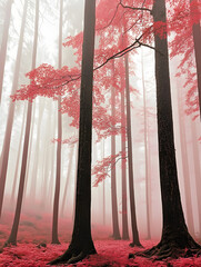 Autumn Mist: Fog Rolling Through a Colorful Forest