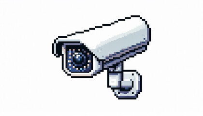 Illustration against light background with space for text, pixel art style