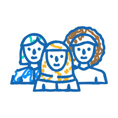 women diversity feminism doodle icon sketch vector. women diversity feminism sign. isolated symbol illustration