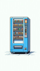 Illustration against light background with space for text, pixel art style