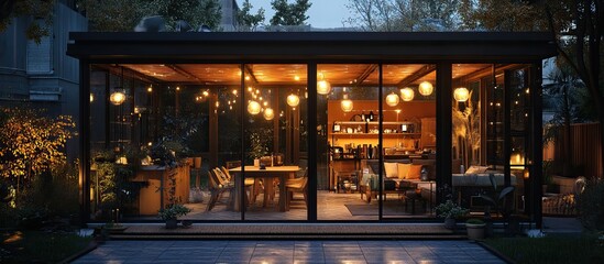 Obraz premium Cozy Glass-Enclosed Patio