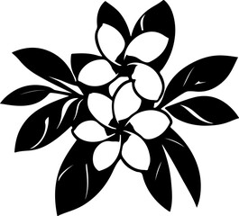 Vector Illustration of a Flower with Leaves &ndash; Elegant Floral Design
