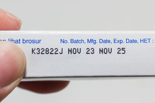 View of Production code and product expiration date