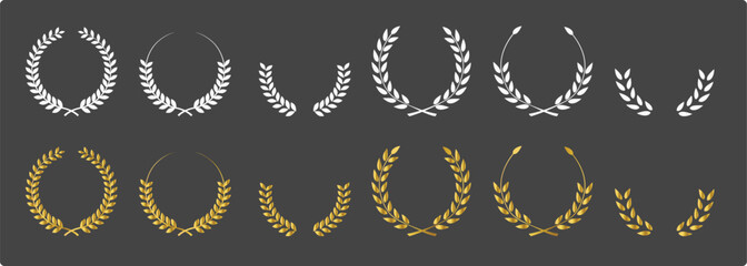 Vector laurel wreath, Laurel wreath victory icon set, Laurel Wreaths Set