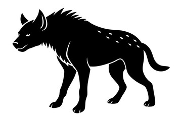 Hyena Silhouette Muscular with Sloped Back in a Prowling Stance