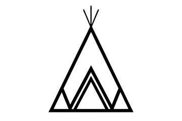   Camping tent icon vector, teepee silhouette, tipi vector  © Trendy CraftSVG 