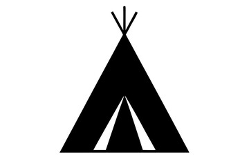   Camping tent icon vector, teepee silhouette, tipi vector  © Trendy CraftSVG 
