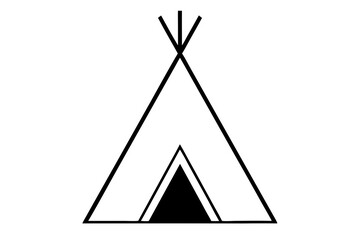   Camping tent icon vector, teepee silhouette, tipi vector  © Trendy CraftSVG 