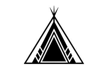   Camping tent icon vector, teepee silhouette, tipi vector  © Trendy CraftSVG 