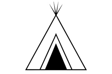   Camping tent icon vector, teepee silhouette, tipi vector  © Trendy CraftSVG 