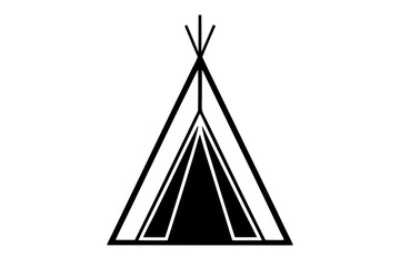   Camping tent icon vector, teepee silhouette, tipi vector  © Trendy CraftSVG 