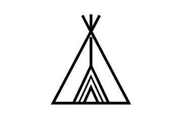   Camping tent icon vector, teepee silhouette, tipi vector  © Trendy CraftSVG 
