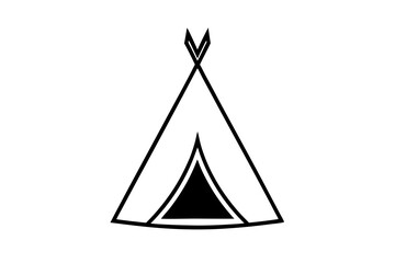   Camping tent icon vector, teepee silhouette, tipi vector  © Trendy CraftSVG 