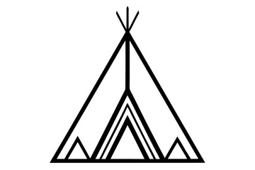   Camping tent icon vector, teepee silhouette, tipi vector  © Trendy CraftSVG 
