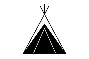   Camping tent icon vector, teepee silhouette, tipi vector  © Trendy CraftSVG 