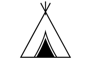   Camping tent icon vector, teepee silhouette, tipi vector  © Trendy CraftSVG 