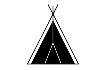   Camping tent icon vector, teepee silhouette, tipi vector  © Trendy CraftSVG 
