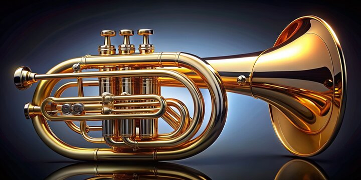 Elegant Mellophone Instrument with Gleaming Brass Finish Perfect for Musical Ensembles and Performances