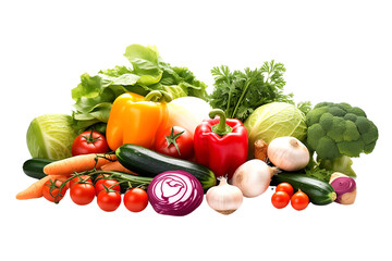 Collection of eatable vegetables, die cut transparent PNG.