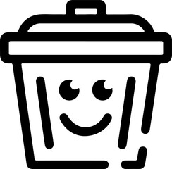 silhouette a trash can vector illustration on a white background
