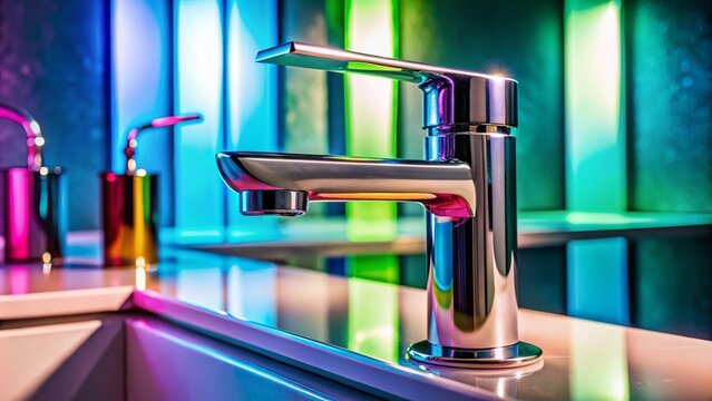 Elegant modern fosset with sleek design and polished finish for contemporary bathroom interiors