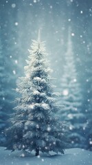 Obraz premium Pine tree snow snowflake outdoors.