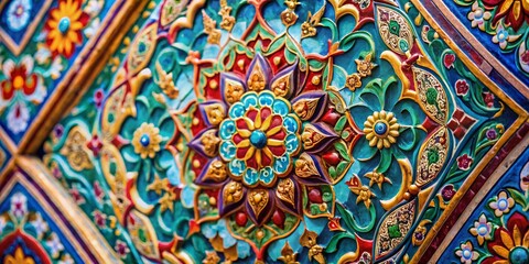 Elegant Oriental Design with Intricate Patterns and Rich Colors for Background and Decoration Purposes