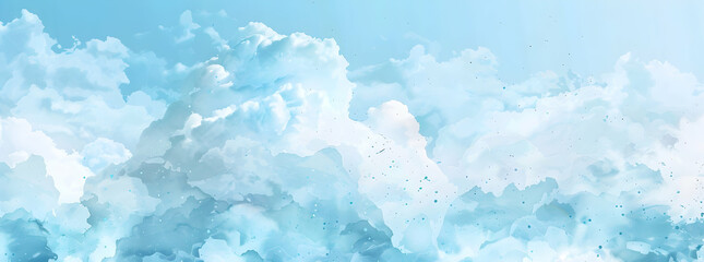 Obraz premium Abstract light blue watercolor background banner, pastel colors 