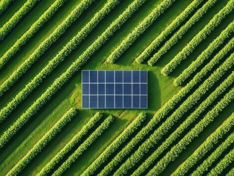 Carbon-neutral sports stadium powered by solar and wind energy, carbon neutral, sustainable events - Powered by Adobe