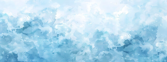 Fototapeta premium Abstract light blue watercolor background banner, pastel colors 