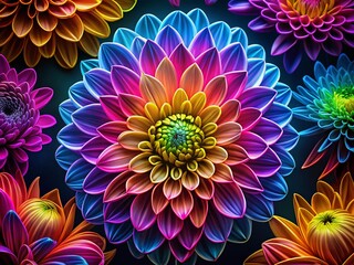 Fototapeta premium Elegant Simple Flower Outline Design Ideal for Backgrounds, Patterns, and Graphic Projects