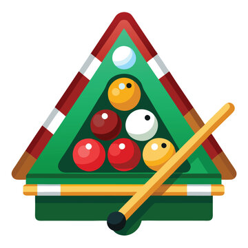 recommend clip art: Pool billiards, human next to red table with snooker cues and balls, logo design. Billiards sports game and tournament with the player, vector design and illustration, silhouette 