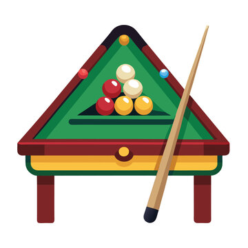 recommend clip art: Pool billiards, human next to red table with snooker cues and balls, logo design. Billiards sport game and tournament with player, vector design and illustration, silhouette 