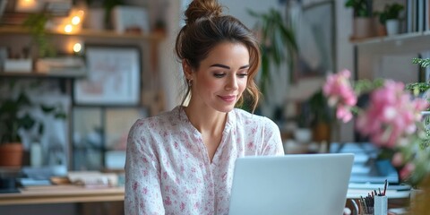 Jeweler doing online selling of jewelry in studio, Generative AI