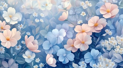 A flat picture with only a few flowers on it