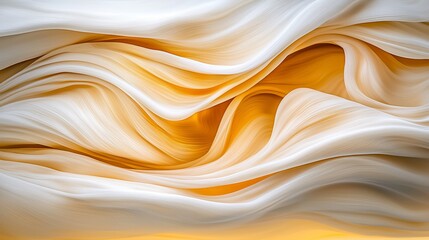 Obraz premium Serenity in Motion Abstract Swirling Lines in Tranquil White and Beige - Soft Fabric Texture, Surreal Illumination for Design and Decor