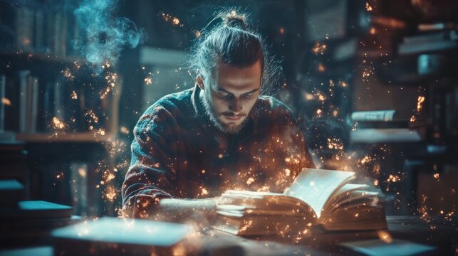 A writer completing their novel, feeling a profound sense of accomplishment and creative fulfillment. Concept of storytelling and literary success.