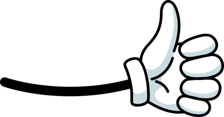 Thumb up hand gesture in white glove style