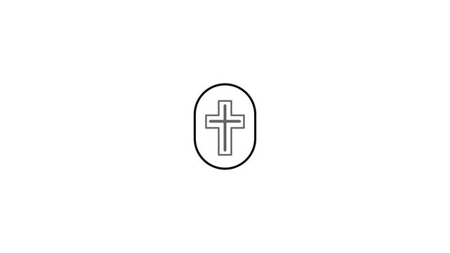 Golden Christian cross icon and symbol logo.Cross, Christian Flat Icon Logo Illustration. Christian Icon-set. Suitable For Web Design, Logo, App.