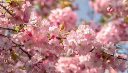 Obraz premium A tree with pink flowers is in full bloom, Cherry blossom, Japan Flower