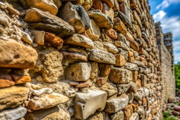Rough texture of old stone wall with rustic charm